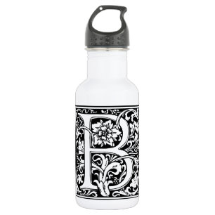 Letter B Medieval Monogram Art Nouveau 532 Ml Water Bottle