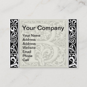 Letter B Medieval Monogram Art Nouveau Business Card
