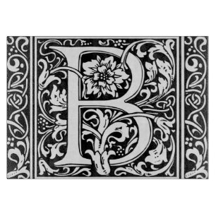 Letter B Medieval Monogram Art Nouveau Cutting Board