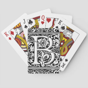 Letter B Medieval Monogram Art Nouveau Playing Cards