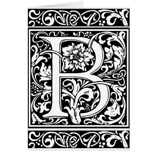 Letter B Medieval Monogram Vintage Initial (Front)