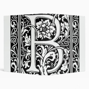 Letter B Medieval Monogram Vintage Initial Binder