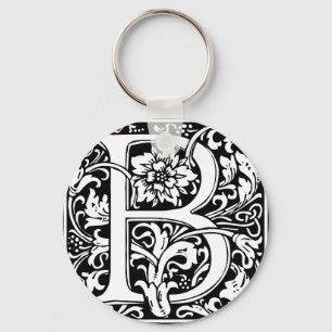 Letter B Medieval Monogram Vintage Initial Keychain