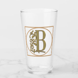 LETTER B MONOGRAM Beautiful Wedding New Home Gift Glass