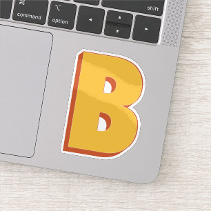 Letter B Monogram, Bold 3D Type Font Initial 