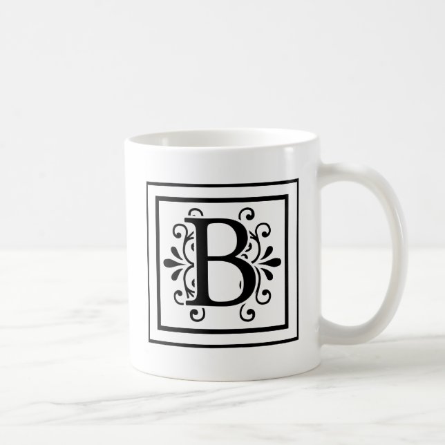 Letter B Monogram Coffee Mug (Right)