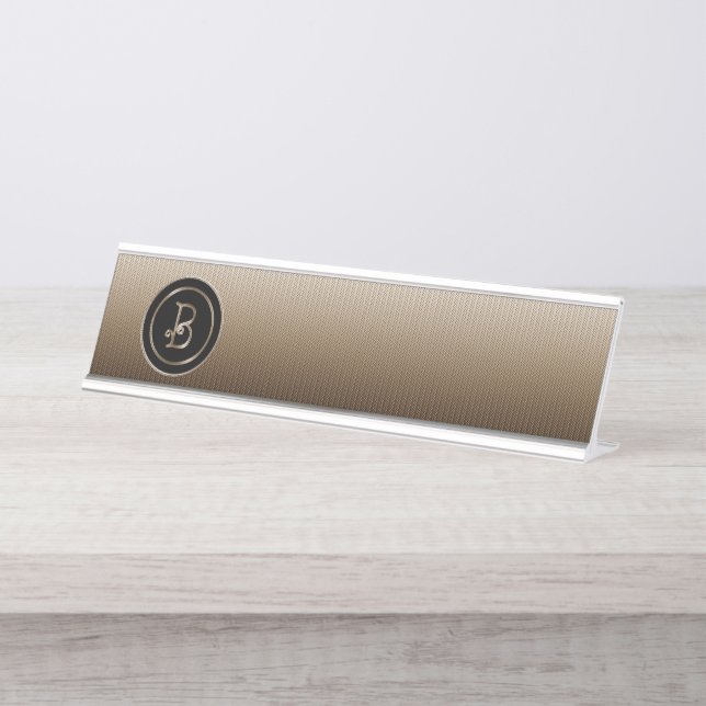 "Letter B" Monogram Desk Name Plate (Front)