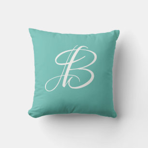 Letter B Monogram Initial Custom Throw Pillow
