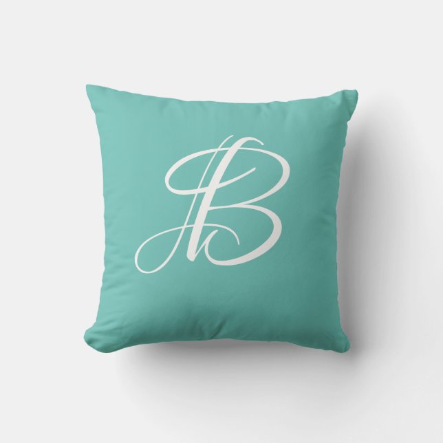 Letter B Monogram Initial Custom Throw Pillow (Front)