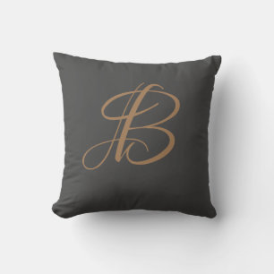 Letter B Monogram Initial Custom Throw Pillow