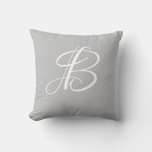 Letter B Monogram Initial Custom Throw Pillow (Front)
