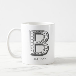 Letter B Monogram Modern Name  Coffee Mug