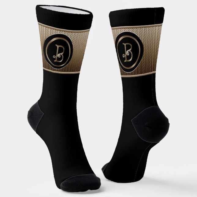 "Letter B" Monogram Socks (Angled)