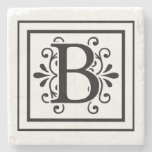Letter B Monogram Stone Coasters