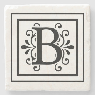 Letter B Monogram Stone Coasters