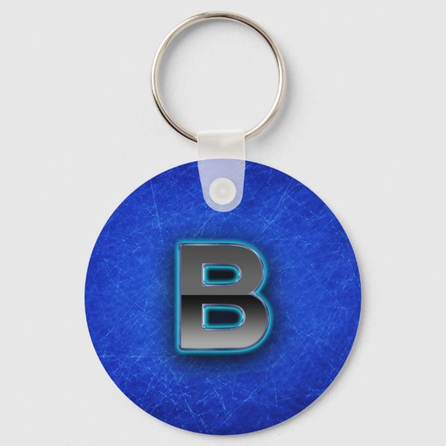 Letter B - neon blue edition Keychain (Front)