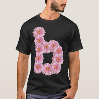 Letter b Pink Gerbera Daisy T-Shirt