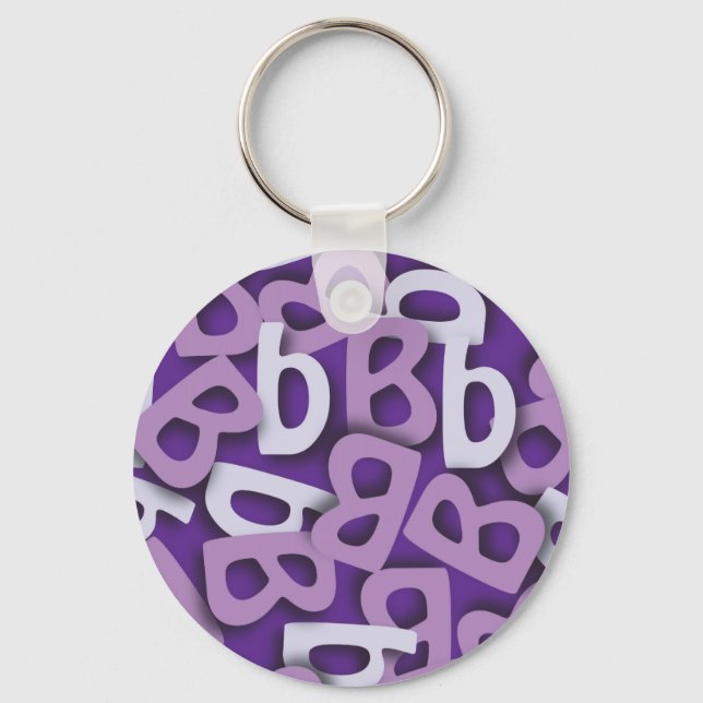 Letter B Purple Keychain (Front)