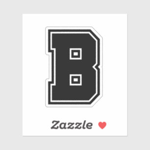 Letter B sporty college font alphabet