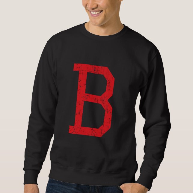 Letter B Uppercase Alphabet Initial Classic School Sweatshirt (Front)