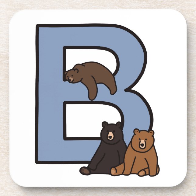 Letter B with Bear Coaster (Front)