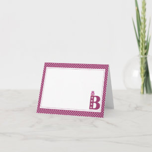 Letter B with Owl Blank Note Card