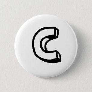 Letter C 2 Inch Round Button
