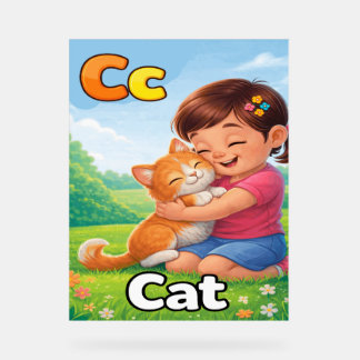 Letter C Alphabet Poster – C is for Cat  Cute Kids