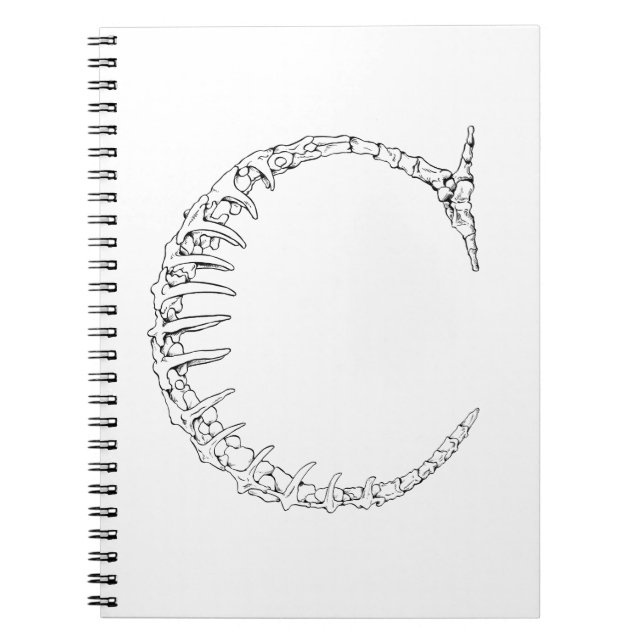 Letter C Bone Initial Notebook (Front)