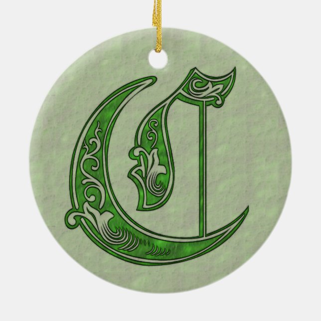 Letter C Ceramic Ornament (Back)