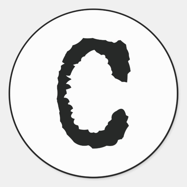 Letter C Classic Round Sticker (Front)
