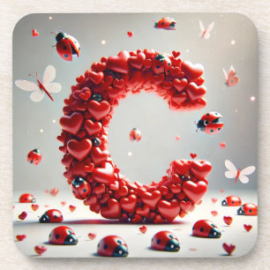 Letter C Creative Heart Cluster Coaster