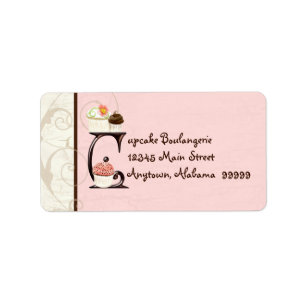 Letter C Cupcake Business Address Mailing Labels