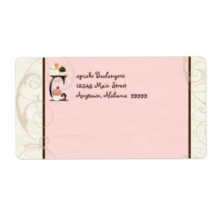 Letter C Cupcake Business Address Mailing Labels