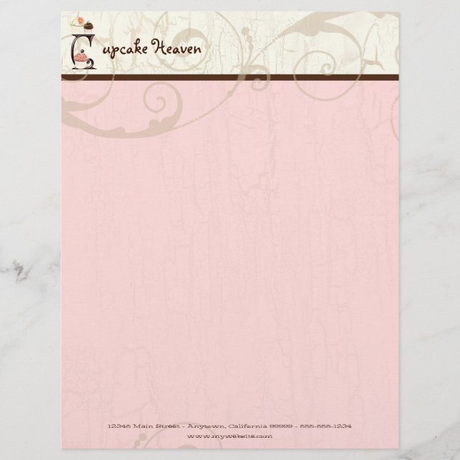 Letter C Cupcake Business Letterhead (Front)