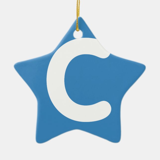Letter C emoji Twitter Ceramic Ornament (Front)