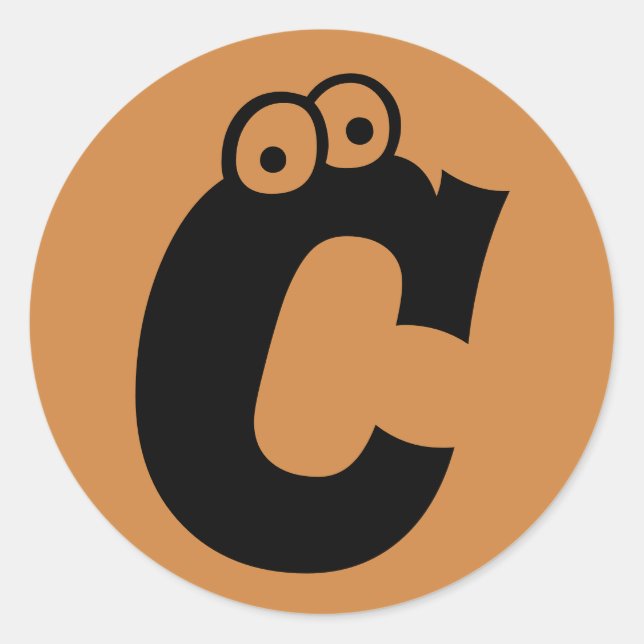 Letter C Eyeballs Alphabet by Janz Peru Gold Classic Round Sticker (Front)