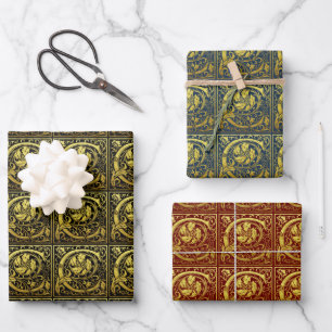 Letter C First Letter Faux Gold Wrapping Paper Sheet