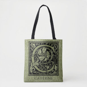 Letter C First Letter Monogram Personalized Tote Bag