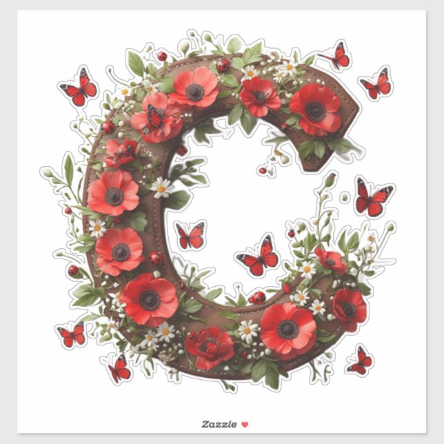 🐞 Letter C For Personalized Floral Crafts 🌺 (Sheet)