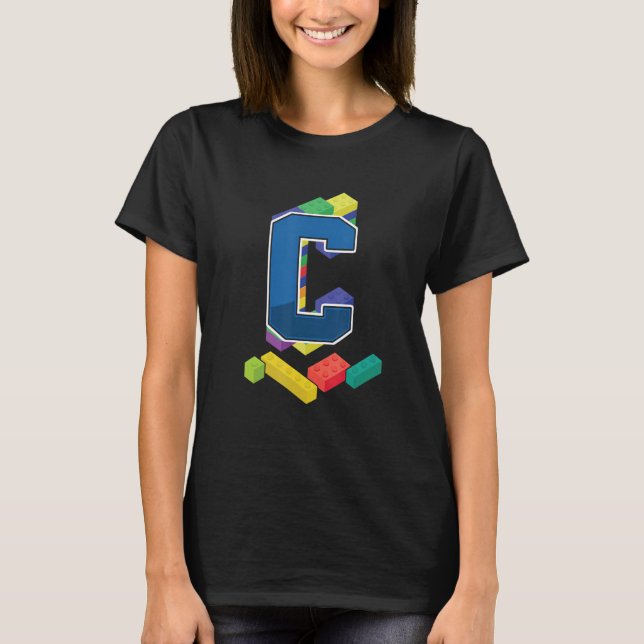 Letter C Master Builder Alphabet Last Name Buildin T-Shirt (Front)