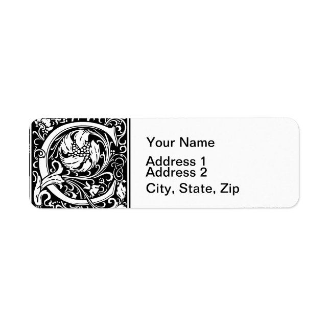 Letter C Medieval Monogram Art Nouveau (Front)