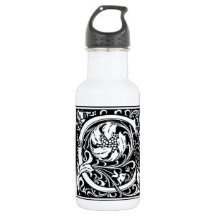 Letter C Medieval Monogram Art Nouveau 532 Ml Water Bottle