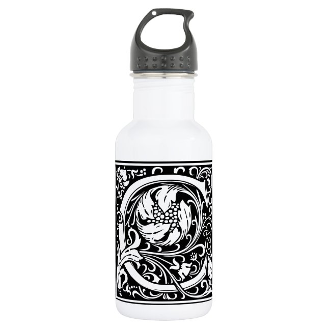 Letter C Medieval Monogram Art Nouveau 532 Ml Water Bottle (Front)