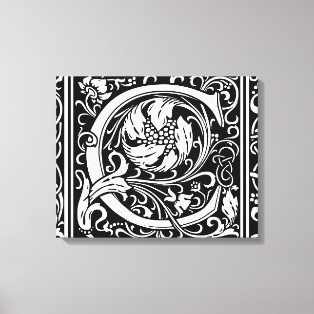 Letter C Medieval Monogram Art Nouveau Canvas Print (Front)