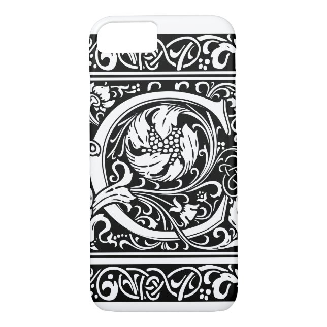 Letter C Medieval Monogram Art Nouveau Case-Mate iPhone Case (Back)