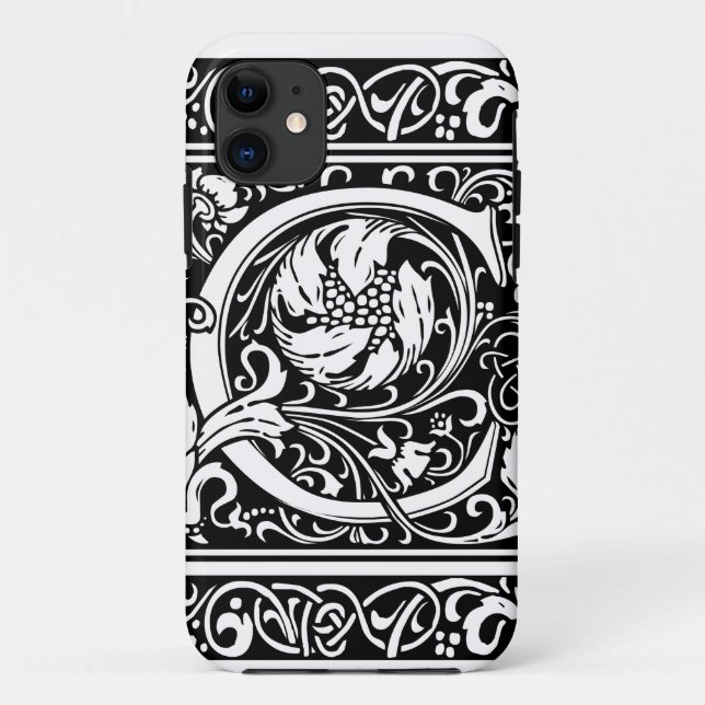 Letter C Medieval Monogram Art Nouveau Case-Mate iPhone Case (Back)