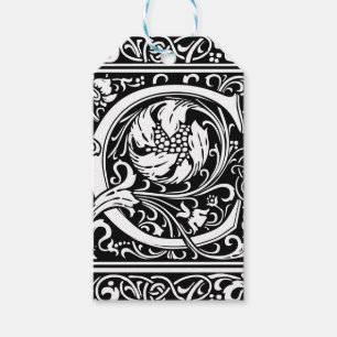 Letter C Medieval Monogram Art Nouveau Gift Tags
