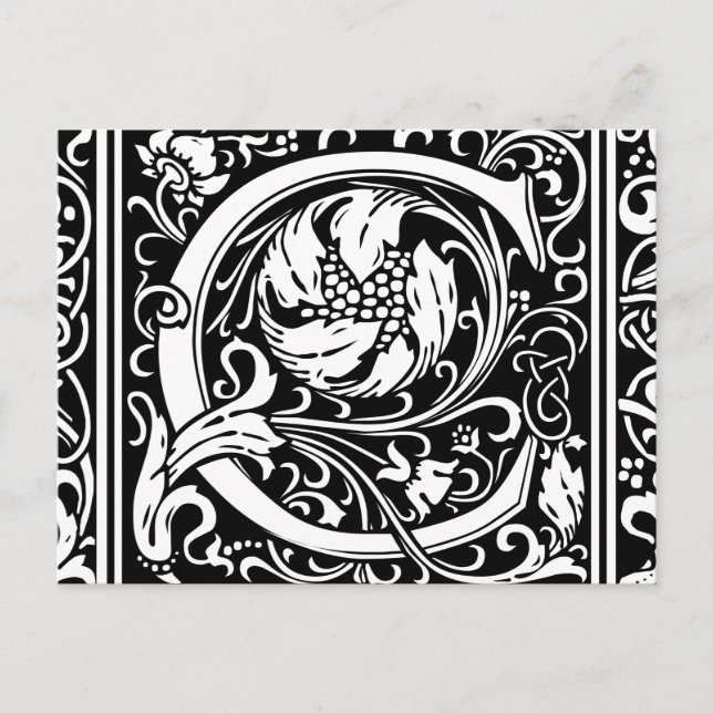Letter C Medieval Monogram Art Nouveau Postcard (Front)