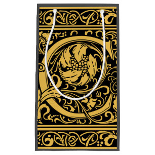Letter C Medieval Monogram Art Nouveau Small Gift Bag
